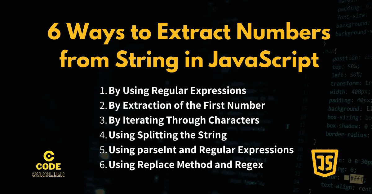 6 Ways to Extract Number from String in JavaScript